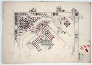 A study of part of the floor at Canterbury Cathedral by Ernest William Gimson