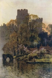 Warwick Castle from the River by Ernest William Haslehust