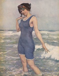 Woman bathing in the sea