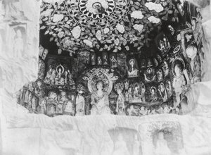 Kuangyuanhien, Tsien fo ai, Szechuan, Chapel in the rocks of the 1000 Buddhas by Ernst Boerschmann