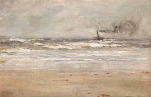 A Steamer in Dirty Weather by Ernst Dade