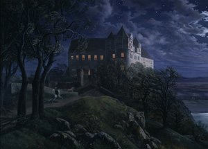 Castle Scharfenberg at Night, 1827 by Ernst Ferdinand Oehme