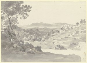 View of Olevano with the Volsci Mountains by Ernst Fries