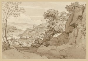 View of the Castle in Heidelberg, with a Rock Slope in the Foreground by Ernst Fries