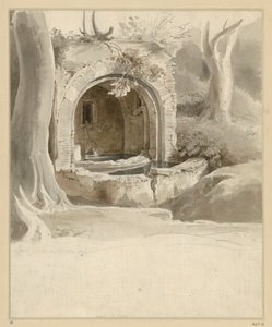 Fountain Niche at Monte Mario near Aqua Acetosa by Ernst Fries