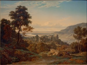 Heidelberg, Castle and City from the East with a View of the Rhine Plain by Ernst Fries