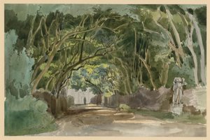 Motif from the Park of Villa Borghese in Rome by Ernst Fries