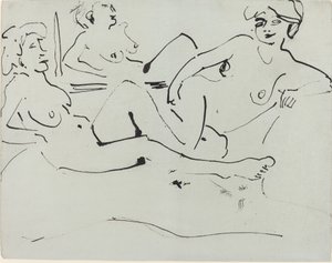 Dodo and an Older Woman Reclining before a Mirror