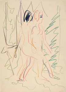 Two Nudes in a Forest, 1925 by Ernst Ludwig Kirchner