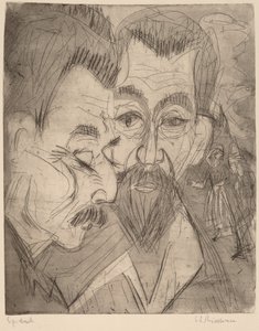 Two Peasant Heads, 1920 by Ernst Ludwig Kirchner
