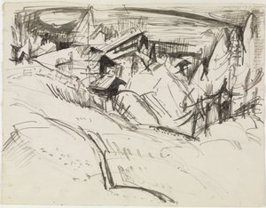 Alp with Huts and Firs by Ernst Ludwig Kirchner