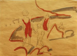 Bathers at Fehmarn Beach by Ernst Ludwig Kirchner