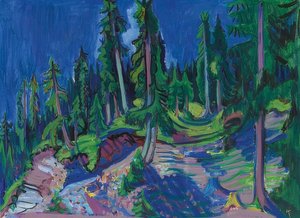 Mountain Forest Study. 1936 by Ernst Ludwig Kirchner