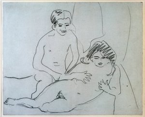 A Naked Couple Lying On A Bed