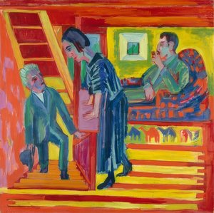 The Visit - Couple and Newcomer by Ernst Ludwig Kirchner