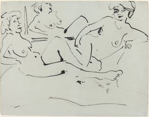 Dodo and an Older Woman Reclining before a Mirror