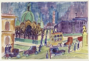 Cathedral, Castle and Castle Bridge in Berlin by Ernst Ludwig Kirchner