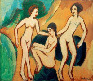 Three Bathers on the Beach by Ernst Ludwig Kirchner
