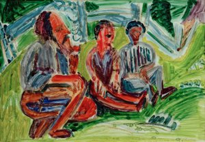 Three Farmers on the Meadow by Ernst Ludwig Kirchner