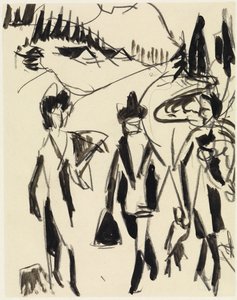 Three Walkers in a Mountain Landscape by Ernst Ludwig Kirchner