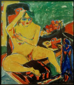 E.L.Kirchner, Nude in the Studio by Ernst Ludwig Kirchner