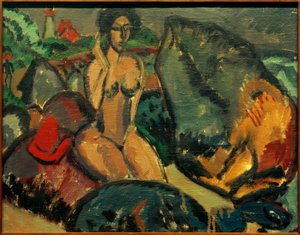 E. L. Kirchner, Bathers Among Rocks