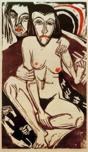 Melancholy (Self-Portrait with Erna) by Ernst Ludwig Kirchner