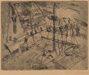 Harbor at Burgstaaken by Ernst Ludwig Kirchner