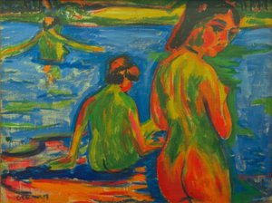 Girls Bathing in the Lake by Ernst Ludwig Kirchner