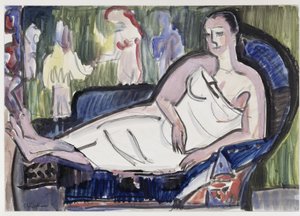 Reclining Woman on a Couch by Ernst Ludwig Kirchner
