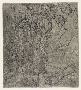 Man and Seated Woman/Blonde and Black Woman