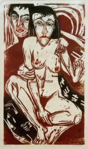Melancholy (Self-portrait with Erna) by Ernst Ludwig Kirchner