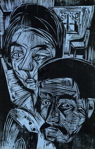 Peasant Couple in the Cottage by Ernst Ludwig Kirchner