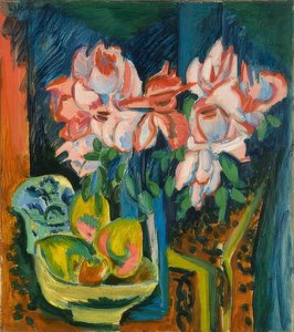 Roses. 1918 by Ernst Ludwig Kirchner