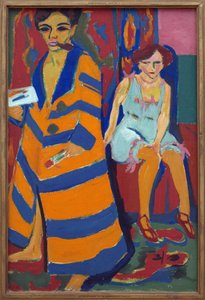Self-Portrait with a Model by Ernst Ludwig Kirchner