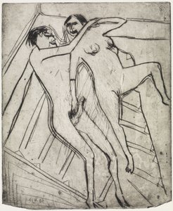 Seated Girl on the Beach/Lovers by Ernst Ludwig Kirchner