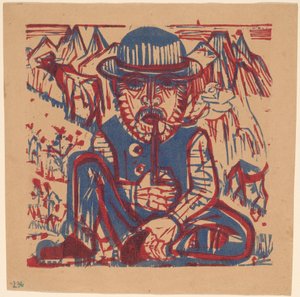 Smoking Peasant by Ernst Ludwig Kirchner