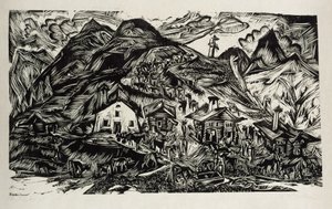 Stafelalp, Overall View - Alp Procession by Ernst Ludwig Kirchner