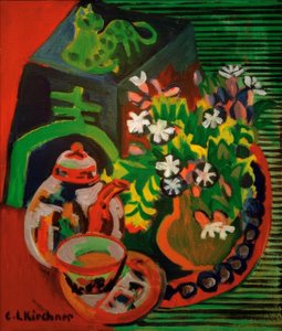 Still Life with Chinese Porcelain by Ernst Ludwig Kirchner