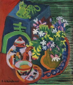 Still Life with Chinese Porcelain by Ernst Ludwig Kirchner