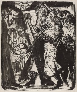 Dancing Peasant Couple. 1920 by Ernst Ludwig Kirchner