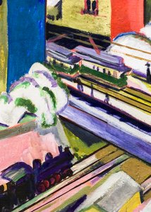 The Wannsee Line seen through the studio window by Ernst Ludwig Kirchner