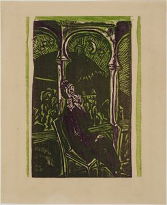 Dreaming Man - Botho Graef Sitting on His Balcony, Jena by Ernst Ludwig Kirchner