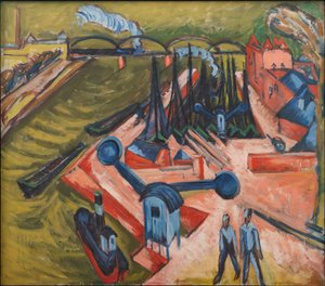 Western Harbour in Frankfurt am Main by Ernst Ludwig Kirchner