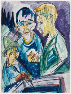 Two Farmers and Boy at the Well by Ernst Ludwig Kirchner