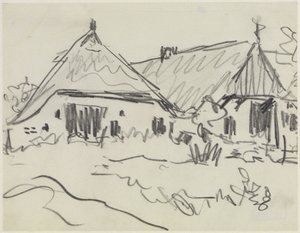 Two Farmhouses on Fehmarn by Ernst Ludwig Kirchner