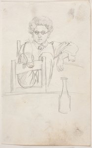Ernst Meyer with Legs Thrown Over a Chair Back