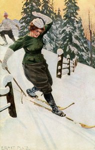 Woman skiing