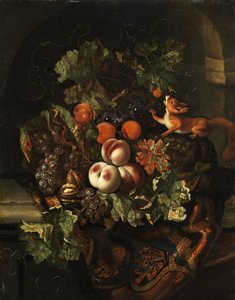 Still Life with Fruit and Squirrel