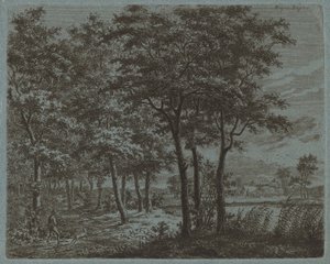 Landscape with a Peasant Carrying Firewood, c. 1800 by Ernst Willem Jan Bagelaar